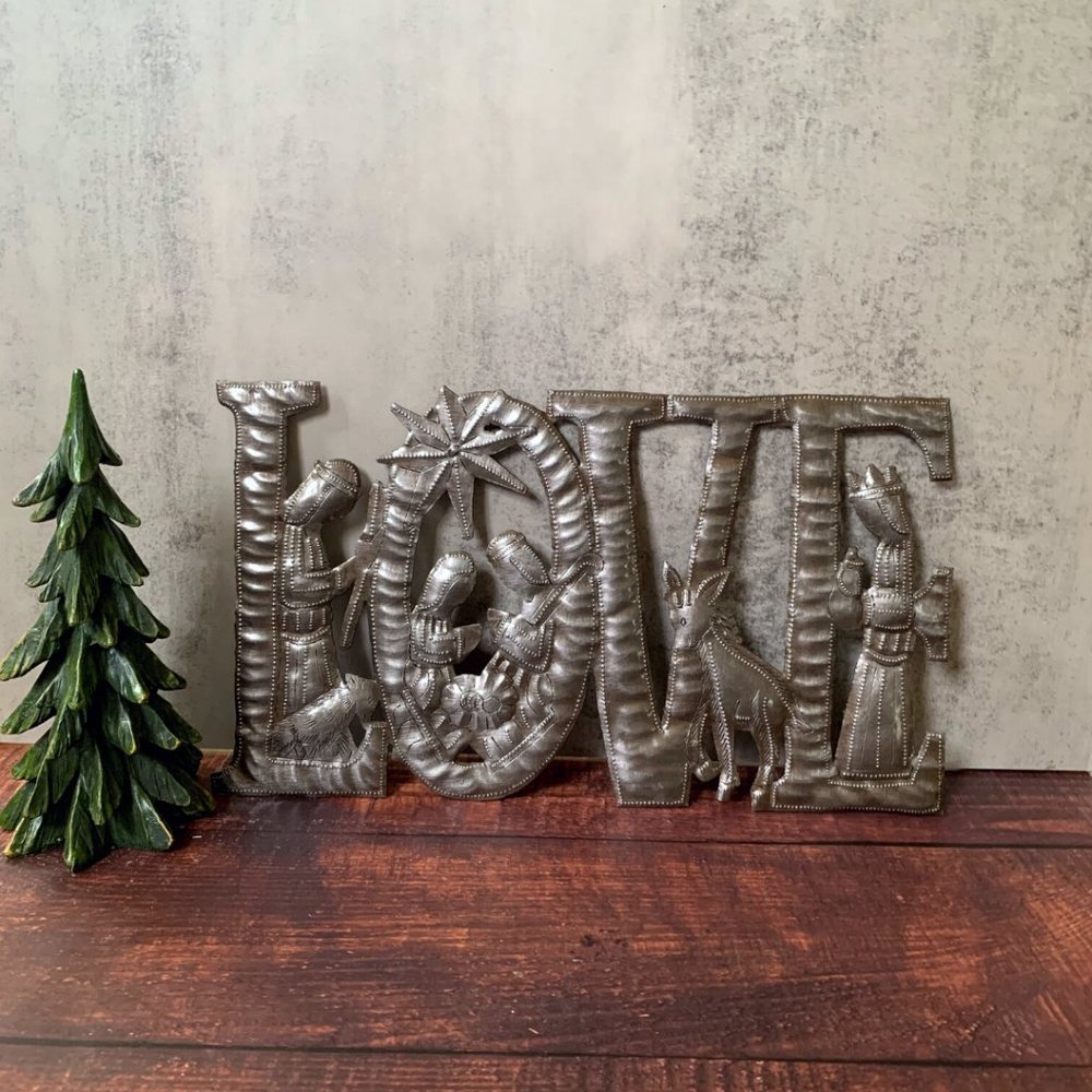 Metal Drum Art - LOVE